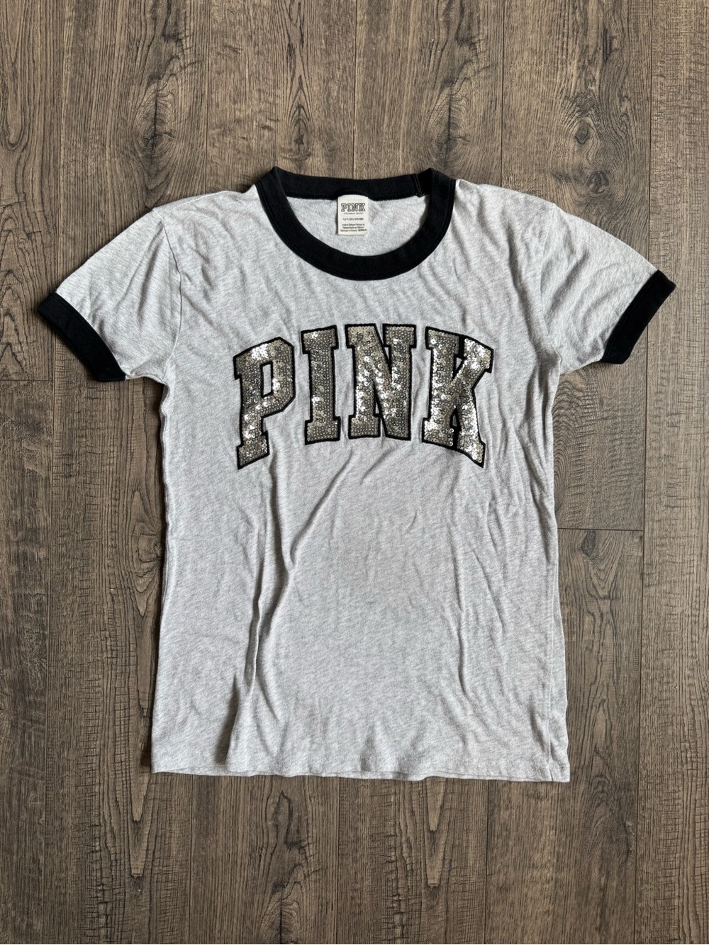 Victorias Secret Pink Campus Bling Tee- Size Small